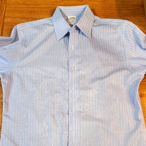 Men's Brooks Brothers dress shirt, L/S blue/white stripes 15 4/5